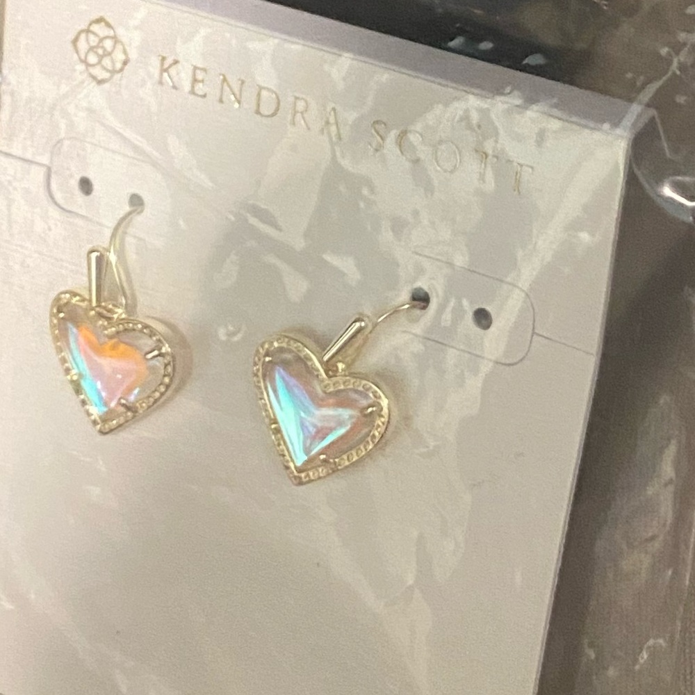 Kendra Scott Glass Ari Heart Drop Earrings NWT